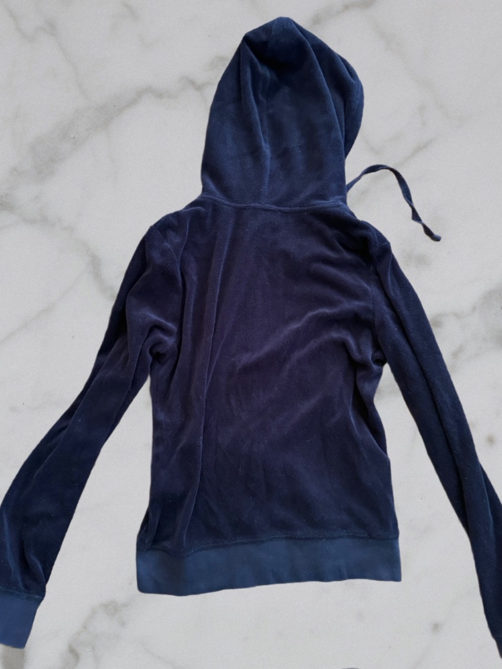 Last Chance! Juicy Couture Black Label Black Terrycloth Hoodie Size Small - Picture 4 of 7